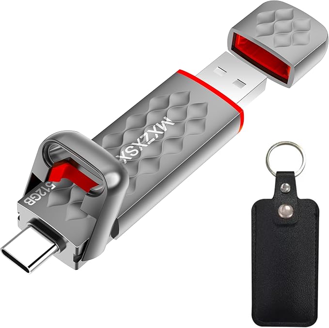 External SSD USB Flash Drive 128GB Up to 550MB/s External SSD Thumb Drive USB 3.2 + Type C for iPhone15/16/17 Android Phone PS4/PS5/MacBook/iPad/SmartTV Zinc Alloy Body