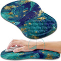Hokafenle Ergonomic Mouse Pad Wrist Support Wrist Rest Mousepad for Carpal Tunnel Pain Relief with Integrated Memory Foam Slope Massage Bulge (11.8x7.9 inchBlue Gold