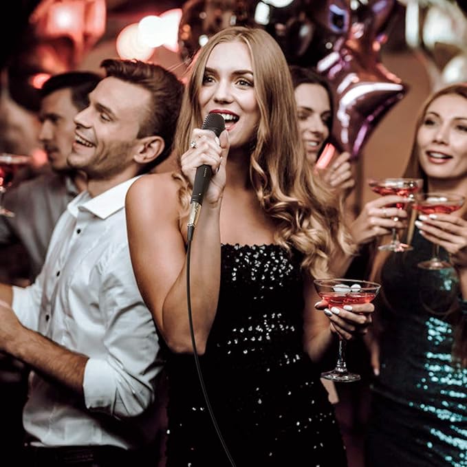 TONOR K1 Vocal Microphone for Singing Dynamic Handheld Wired Karaoke Mic Microfono with 5M XLR to 1/4 Cable Compatible with Amp Mixer Suitable for Speech Karaoke and Outdoor Activities