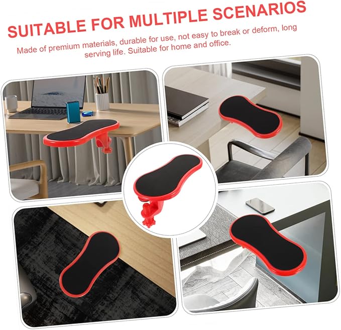 2Pcs Ergonomic Desk Arm Rest Support for Elbow and Wrist Comfort Soft Fabric Mouse Pad with Wrist Rest Office Desk Accessory for and Home Office Use