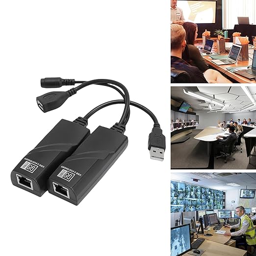 Zopsc USB Extender Over Ethernet 100m USB 2.0 to Network Extender Adapter Kit for CAT5 CAT5E CAT6 Cable for Printer Camera Hard Drive. (US Plug)