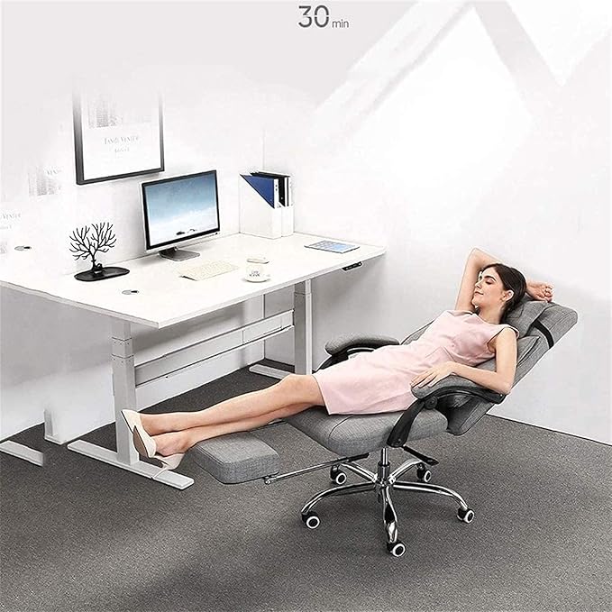 Office Computer Chair Gaming Chair Office Chair Swivel Chair Executive Swivel Office Chair with Footrest Linen Ergonomic Office Reclining Chair Adjustable High Back Office Armchair Computer Desk Chair