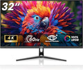 32 Inch 4K Computer Monitor UHD 3840 * 2160P Ultra-Clear Screen 60HZ 3500:1 Contrast Ratio 100% sRGB FreeSync Eyecare IPS Panel Compatible with Wall mounting Ideal for Business Office