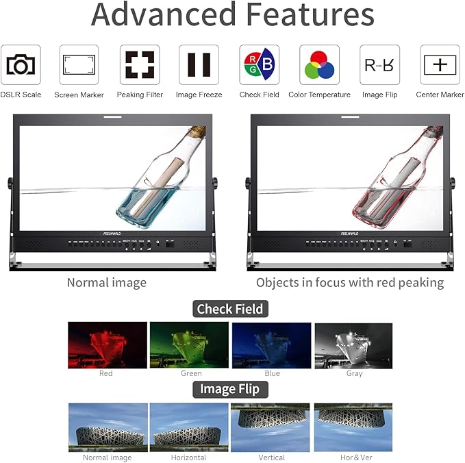 FEELWORLD 21.5 Inch 1920x1080 4K HDMI 3G-SDI Input and Output Broadcast Production MonitorDesktop Director Monitor with YPbPr Video