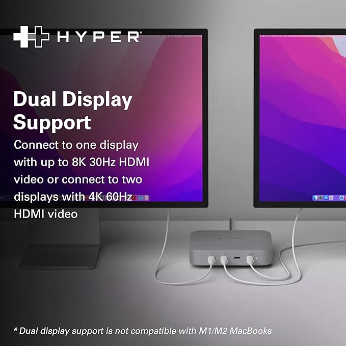 HyperDrive USB-C &amp Thunderbolt 4 Hub with Integrated GaN Power Source - Three Thunderbolt 4 Downstream Ports and One Upstream Port with 96W Passthrough Charging