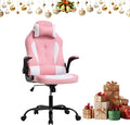 Gaming Chair for Adults - Big and Tall Office Chair With Lumbar Support Ergonomic PU Leather Computer Racing Chair Pink