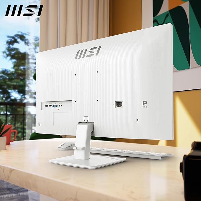 msi PRO MP275W E2 27-inch IPS 1920 x 1080 (FHD) Gaming Office Monitor 120Hz Free-Sync HDMI DisplayPort VGA Port VESA Mountable Tilt Speaker 4-Side Slim Bezel 1ms White