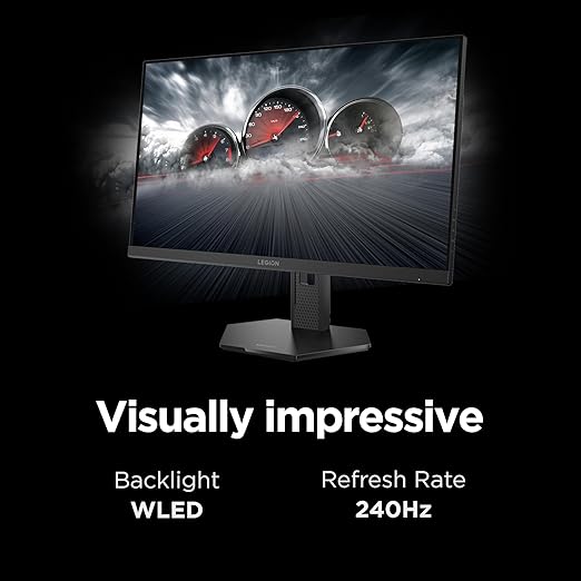 Lenovo Legion 27QD-10 Gaming Monitor - 27 QHD IPS Display - 240Hz Refresh Rate - 0.5 ms MPRT - 99% sRGB - AMD FreeSync™ Premium - Ergonomic Stand