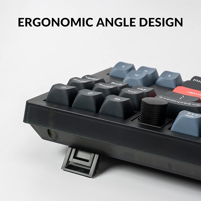 Keychron V3 Wired Custom Mechanical Keyboard Knob Version TKL QMK/VIA Programmable Macro with Hot-swappable Keychron K Pro Brown Switch Compatible with Mac Windows Linux (Frosted Black-Translucent)