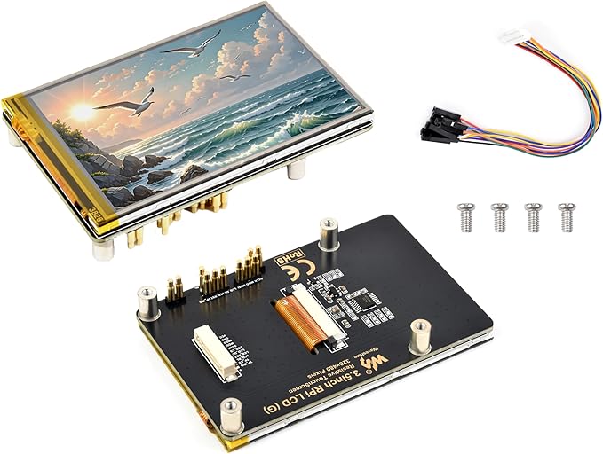 3.5inch Resistive Touch Display Compatible with Pi 5/4B/3B+/3B/Pico W/Pico 2W/ ESP32 IPS LCD Screen 320×480 Resolution 262K Color Pigo Pin Header and GH1.25 11PIN Cable Two Connection Ways