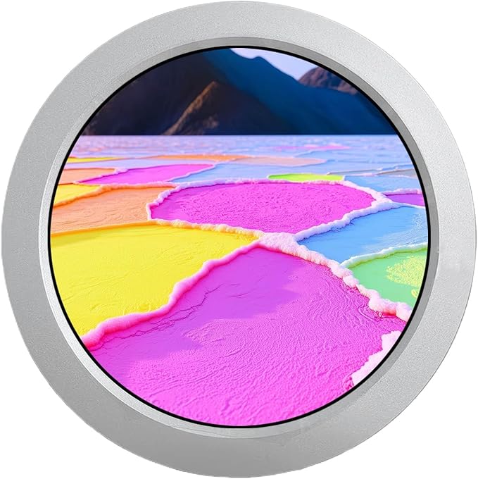 VSDISPLAY PC Case Round Screen 3.4 Inch Circle Display 800x800 for Computer Aida64 CPU GPU Data Monitoring Mini H/D Secondary Display with Silver Metal Shell
