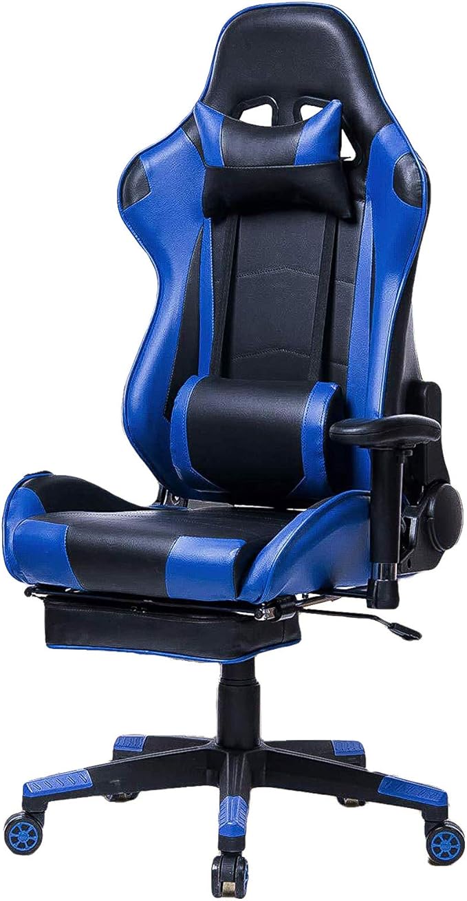 Home Ergonomic Office Chair Ergonomic Computer Chair with Adjustable Height Gaming Chair High Back Adjustable Swivel Video Game Chair with Footrest and Headrest