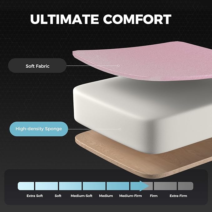 GTPLAYER Gaming Chair with Footrest Computer Chair with and Lumbar Support Height Adjustable Game Chair with 360°-Swivel Seat and Headrest and for Office or Gaming (Pink-Fabric)
