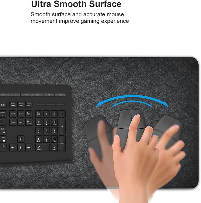 AQQA 3XL Huge Mouse Pads Oversized (48x24) - Extra Large Gaming XXXXL Mouse Pad for Full Desk - Big Mouse Pad with Non-Slip Rubber BaseStitched EdgeDesk mat for LaptopComputer &amp PC Dark Grey