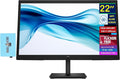 HP 22 Series 3 Pro 322pv FHD Monitor with 5 ms Response Time Anti-Glare Flicker Free VESA Mount (100x100mm) HDMI VGA &amp Dockztorm USB Port Expander Black (9U5A2AA#ABA) (2026 Latest Model)