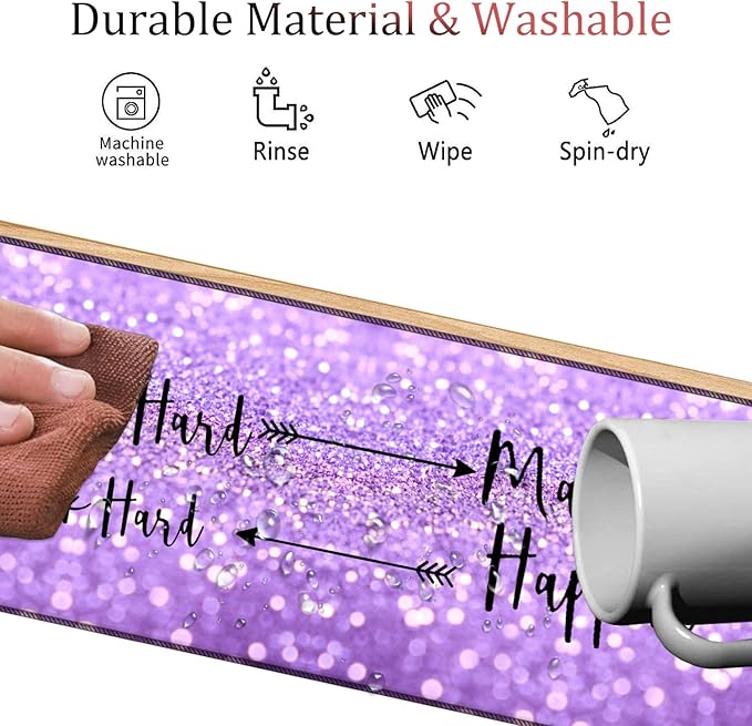 Large Gaming Mouse Pad + Keyboard Wrist Support + Mouse Wrist Rest + Coaster Table Pad with Stitched Edge Memory Foam Ergonomic Wrist Pad Set Purple Flashing Background Bible