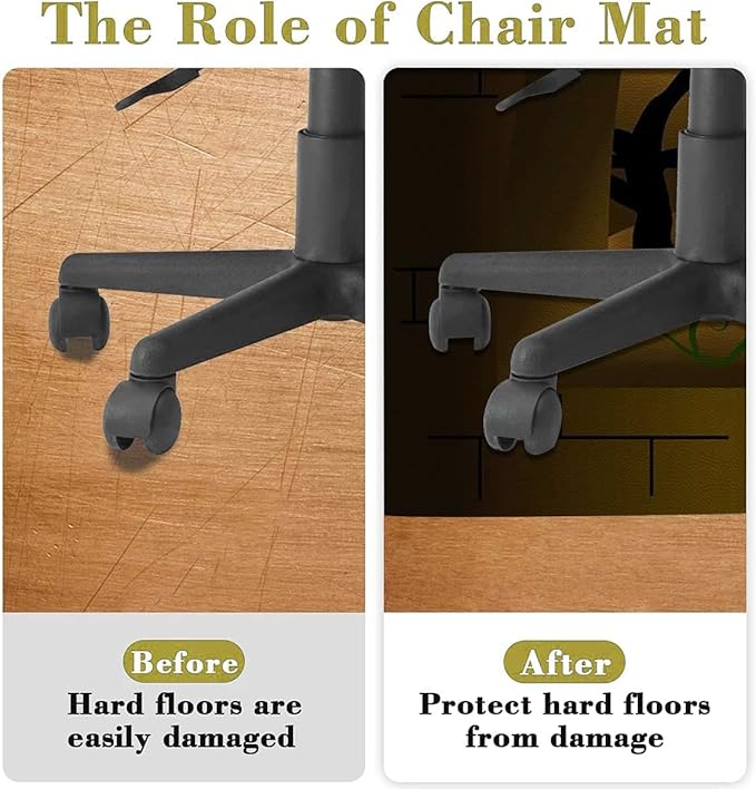 Orange Yellow Black PU Leather Office Chair Mat for Hardwood Floors Desk Carpet Halloween Themed Night Swirled Anti-Slip Multi-Purpose Low Pile Computer Chair Mat Animal Diameter 55 in