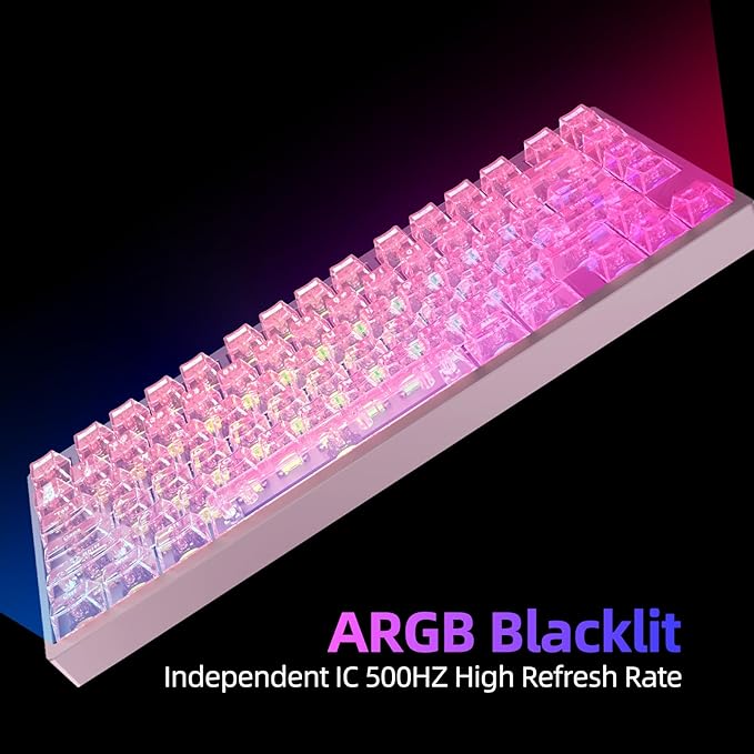 MG75MAX 81 Keys Wired Magnetic Switch Keyboard 256KHZ Single Key Scan Rate PCB Nano-Coating Waterproof Hall Effect 8KHZ/ARGB/CNC Aluminum Gaming Keyboard(Pink)