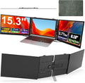 Laptop Screen Extender Ultra-Thin 15.3 FHD 1200P 16:10 Portable Monitor for Laptop Lightweight Travel Monitor Extender Plug &amp Play for 14-17.3 Laptops Compatible with Wins/Mac/Android/Chrome