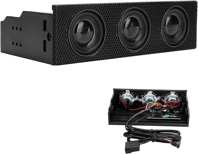 PC Media Dashboard PC Speaker Stereo Surround Computer Case Builtin Mic Loudspeaker 5.25in Computer Case Front Bay
