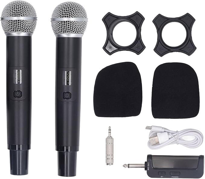 Keenso Professional Microphone Karaoke Mic Dynamic Coil Design with Reverb Function for Stage Studio Home Singing