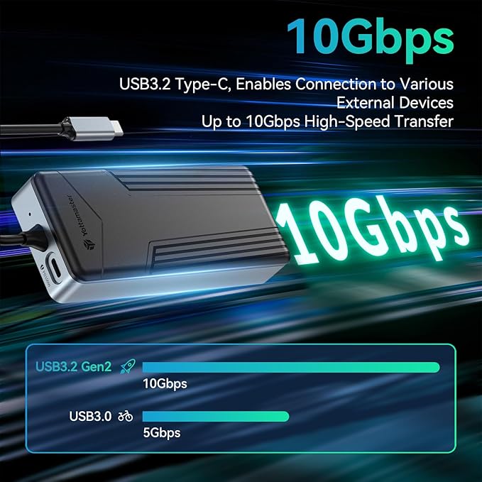 Yottamaster USB C Hub with 4TB M.2 NVMe SSD Enclosure 8 Ports USB C HUB Adapter 10Gbps USB 3.2 Gen2 4K@60Hz HDMI 100W PD Ethernet for Windows Mac [Diskless] - YM28PR