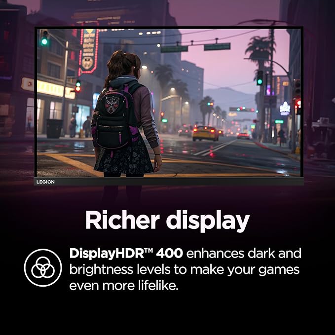 Lenovo Legion Y27q-30 Monitor - 2025 - Gaming Monitor - 27 QHD IPS Display - Overclocked 180z - Lenovo Artery Software - AMD FreeSync™ Premium - 0.5ms MPRT - Raven Black NearEdgeless Design