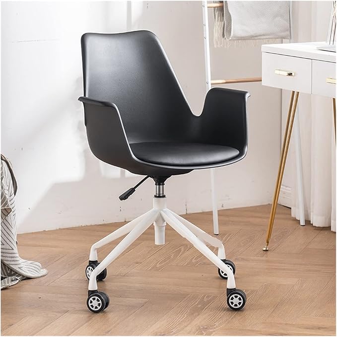 Adjustable Office Computer Chair with Armrest Office Chair Computer Chair Swivel Lifting Household Bedroom Furniture Backrest Office Chairs(Black)