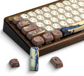 OHY XVX MOA Profile Japanese Fuji Mountain Theme PBT Keycaps Set 140-Key Coffee &amp Cream Custom Keycaps for US Layout Mechanical Keyboards (Brown/Beige Design with Key Puller)