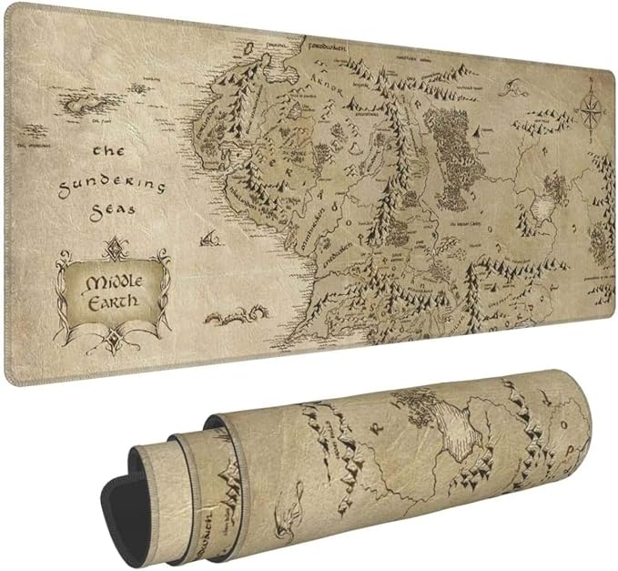 Gaming Mouse Pad XL Extended Large Mouse Mat Desk Pad 31.5x11.8Stitched Edges Non Slip Mousepad for ComputerOfficeKeyboard and Laptop-Retro Earth Map