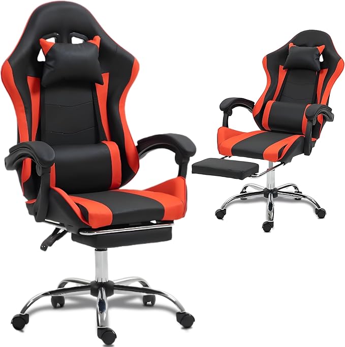 Ergonomic Gaming Chair with 360° Swivel &amp Recline 90-135°Adjustable Backrest Lumbar Massage Support Linkaged Armrests Heavy-Duty Casters &amp Frame Esports Office Computer Desk Chair Black