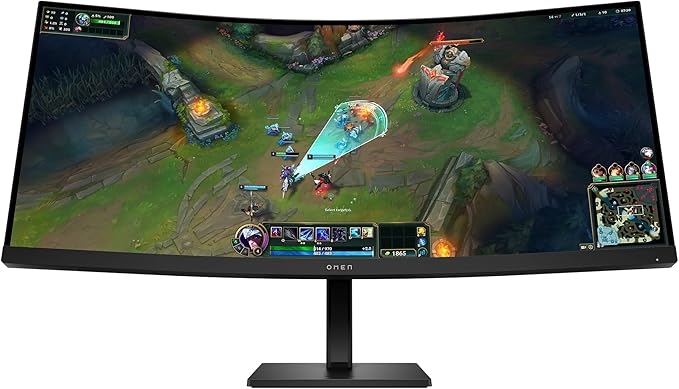 HP OMEN 34 inch WQHD 180Hz Curved Gaming Monitor Wide QHD Display (3440 x 1440) VA Panel VESA DisplayHDR 400 1ms MPRT (with Overdrive) AMD FreeSync Premium Technology Black OMEN 34c G2 (2025)