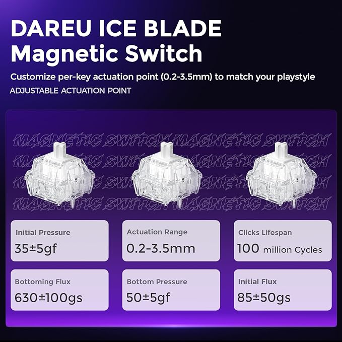 DAREU COOL68 60% Wired Gaming Keyboard Rapid Trigger Magnetic Switch Keyboard with 8000Hz Polling Rate Adjustable Actuation 0.1ms Latency Gasket Mount Hot swappable RGB Light