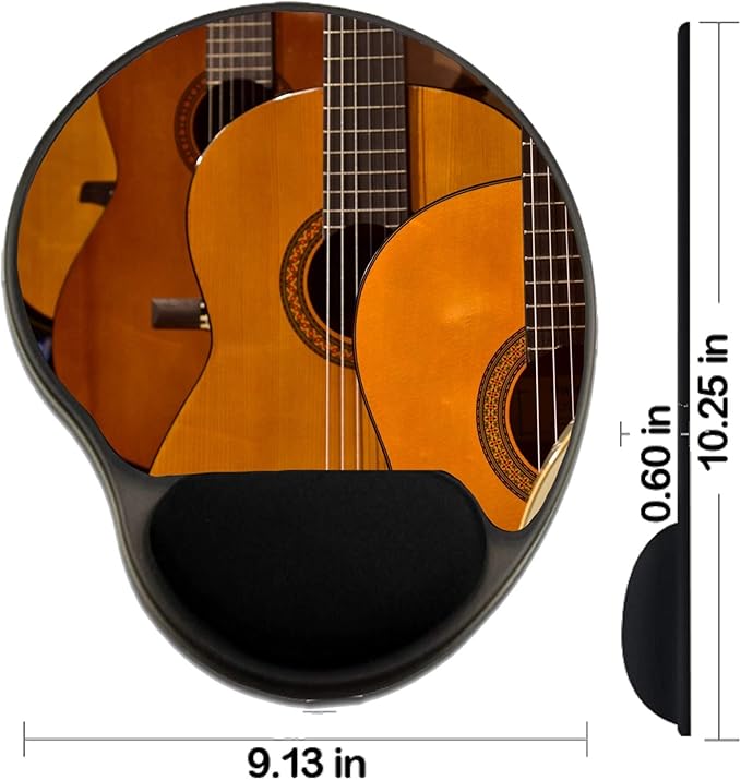 MSD Mousepad Wrist Rest Protected Mouse Pads/Mat with Wrist Support Design for Guitar Music Instrument Background Acoustic String Musical Wood Classical S