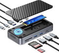 ORICO 10-in-1 USB C HUB with SSD Enclosure Built-in Cooling Fan with NVMe/SATA HDMI 4K@60Hz10Gbps/5Gbps USBA/C Gigabit Ethernet SD/TF 3.0 Ports Compatible with Windows/Mac/Dell/HP