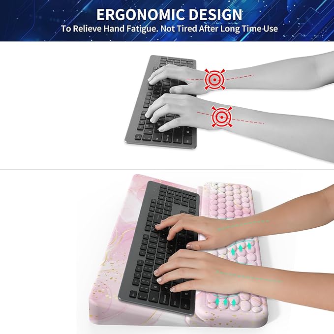 Keyboard Stand for Desktop Keyboards Wrist Rest Ergonomic Keyboards Holder for Easy Typing Working Wrist pad for Keyboards with Comfortable Wrist Rest for Keyboard Pink