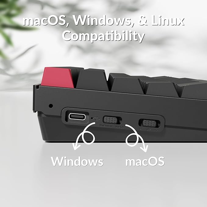 Keychron K2 75% Layout QMK Wireless and Wired Options Mechanical Keyboard Super Banana Switch RGB Backlit with Shine-Through Double-Shot PBT Keycaps for Mac Windows-Version 3