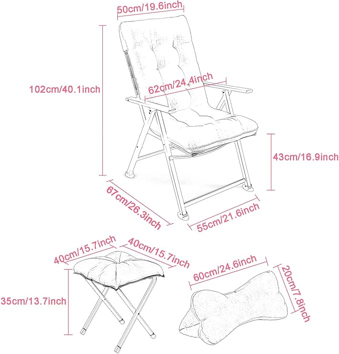 Office Chair Gaming Chair Computer Chair Reclining Chair for Outdoor Home Patio BackyardFoldable Office Chair Arm ChairAdjustable Computer Chair Oversized Desk Chair Ergonomic PC Chair wit