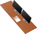 ZORESYN PU Leather Desk Mat Waterproof Anti-Oil Dining Table mat - 66.9 x 19.7 - Non-Slip Mouse PadLarge Desk Pad with Suede BaseStitched Edges Computer Desk Mat for GamerOffice &amp Home | Brow