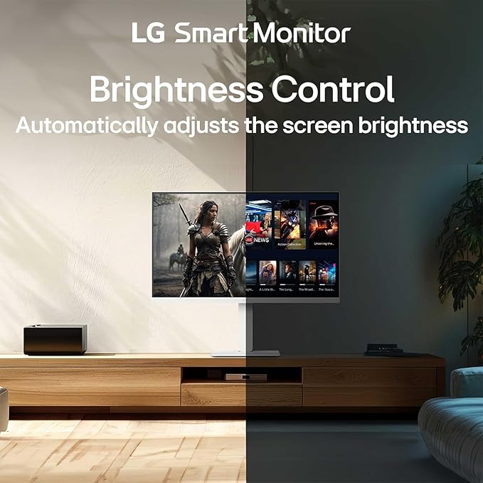 LG 27-Inch Smart Monitor 4K UHD (3840 x 2160) IPS Display HDR10 Built-in Speaker Screen Share Remote Control WebOS HDMI USB Type-C PD 65W AirPlay 2 Bluetooth Tilt/Height/Swivel/Pivot Stand