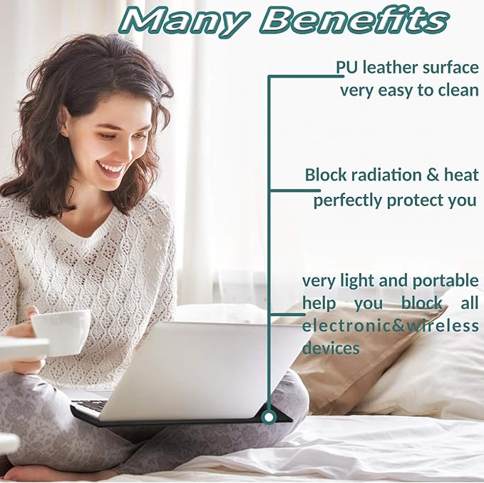 NEWBEAU EMF Protection Laptop Pad 4-Layer Radiation Shielding Heat Blocker for Laptop Tablet &amp Notebook 12x16 Portable Protection from EMF &amp Radiation