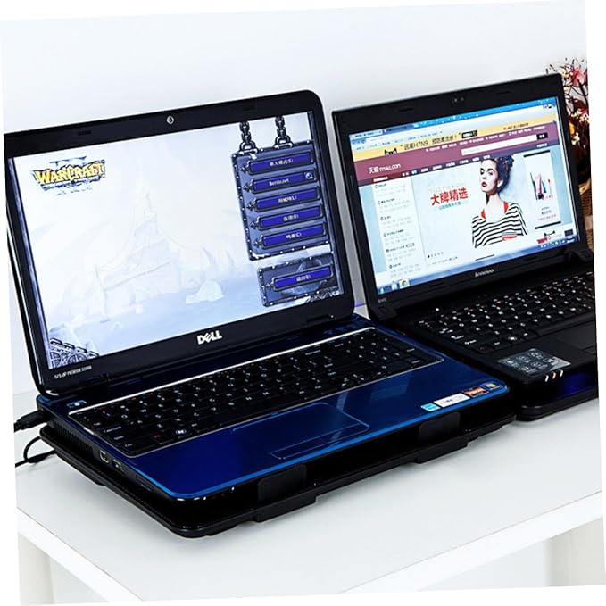 Laptop Cooling Pad with Quiet Fans USB Powered Notebook Radiator for Gaming and Office Use Black