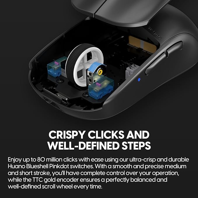 Pulsar Gaming Gears X2 Mini Premium Black Wireless Gaming Mouse Superior Grip Ultra Lightweight 1.83oz (52g) Symmetrical 2.4Ghz 1ms 26000 DPI PAW3395 (Mini Wireless Premium Black) (Renewed)