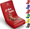 GTPLAYER Gaming Floor Rocking Chair – Rocker Floor Game Chair with Angle Limiter Stylish Patterned Design Comfortable Video Game Seat Red Football Pattern