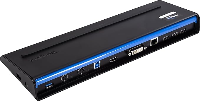 Targus Universal Dual Video Laptop Docking Station with Charging Power Audio DVI/VGA/HDMI Connectivity 2 USB 3.0 Ports &amp 4 USB 2.0 Ports for PC Mac &amp Android (ACP71USZ)