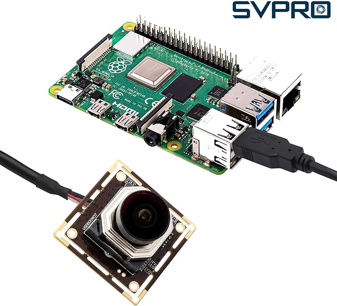 Svpro 5MP 30FPS Auto Focus USB Camera Module Wide Angle IMX335 Sensor Low Light Security Webcam for Industrial Image Processing UVC Plug &amp Play for Windows MacOS Linux Android (AF-170 (Fishe