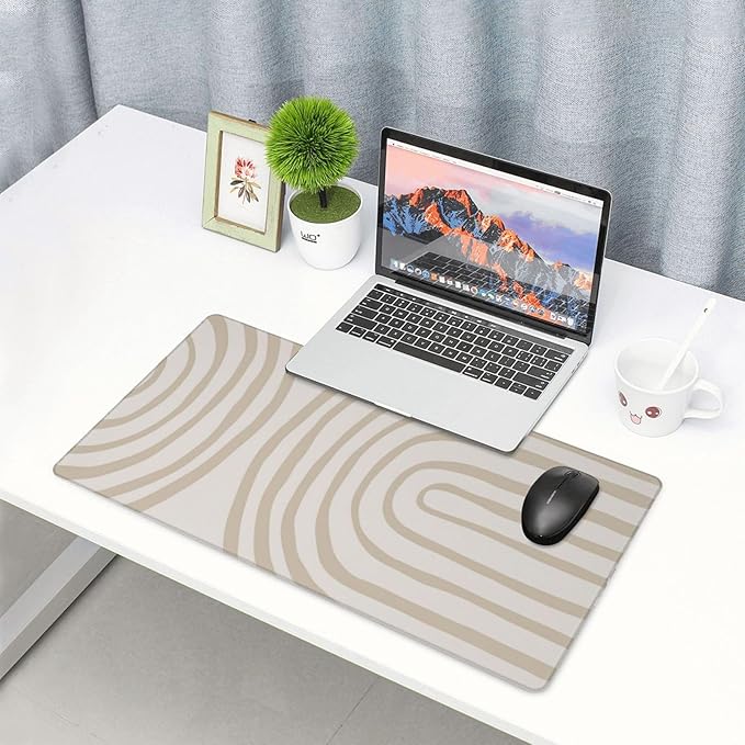 Spiral Wave Desk Cover MatExtended Large Mouse PadComputer Laptop Mat Desk Decor for Office Game Home 30x16 Inch