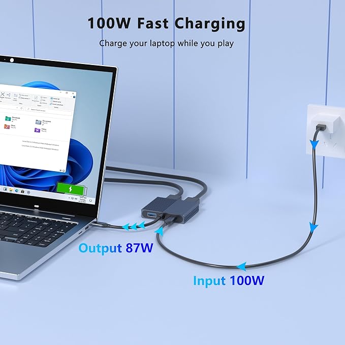 USB C to HDMI and DisplayPort Adapter 4K @60Hz Dual Monitor Adapter for Dell/HP/Mac Laptops USB Type C to Display Port and HDMI Multiport with USB3.0/PD USB C Hub Docking Station Dual Monitor