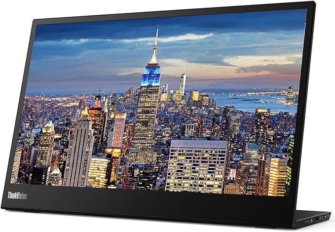 Lenovo ThinkVision M14 14 Inch 1920 x 1080 IPS 2 USB Type-C Portable Monitor Travel Bundle with Keys to Go Keyboard Pebble Bluetooth Mouse Compatible with Phones Tablets and Laptops