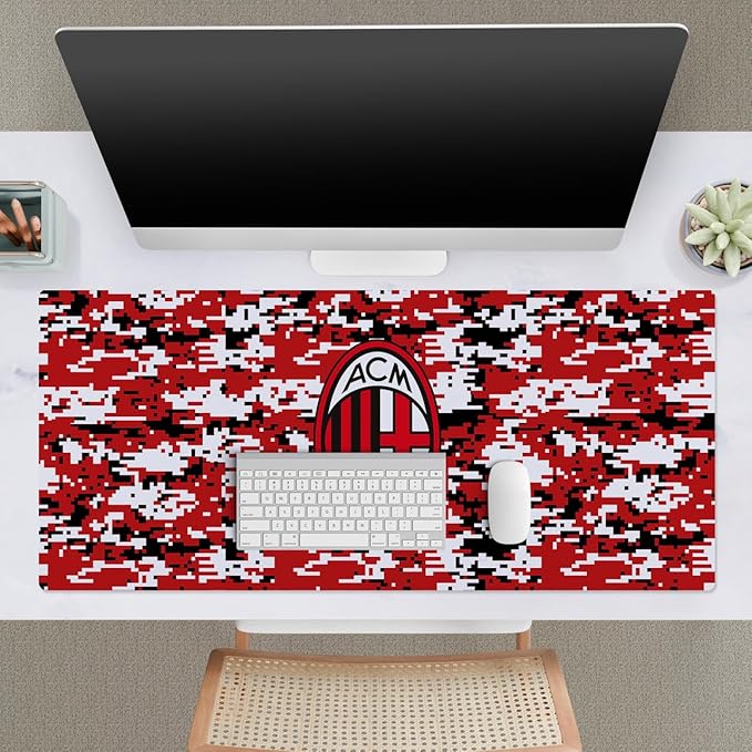 Head Case Designs Officially Licensed AC Milan Digital Camou Crest Logo 37.4 x 15.75 x 0.16 inches (900 x 400 mm) - XL Gaming Office Desk PC Keyboard Mouse Mat Pad